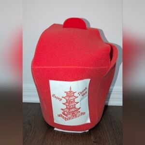 Red Foam Chinese Takeout Hat Costume Prop Party